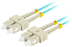 Lanberg Cablu optic de conectare LANBERG MM SC/UPC-SC/UPC duplex 2m LSZH OM3 50/125 diametru 3mm, culoare cyan (FO-SUSU-MD31-0020-TQ)
