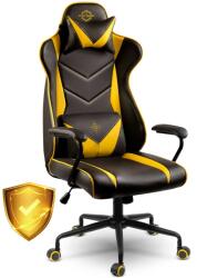 Sofotel Blitzcrank Gamerszék, állítható ülésmagasság, két párnával, 123x64, 5cm, 120kg - Fekete, Sárga (2592)