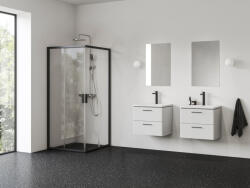 RAVAK Blix II NBLRV2 90x90 zuhanykabin fekete+transparent (1LM70300Z1) - kazanmarket