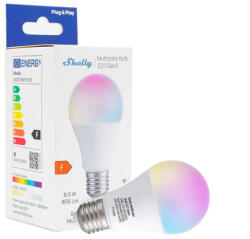 Shelly Multicolor Bulb Gen3 - okosizzó, RGB, fényerőszabályozható, fénymelegség-állítható, E27, Wi-Fi, Bluetooth (FG3800238073183)