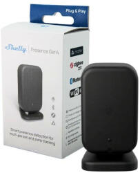 Shelly Presence Gen4 - jelenlét érzékelő, fény szenzor, mmWave, Zigbee, Wi-Fi, Bluetooth, Matter, fekete (FG3800238072407)