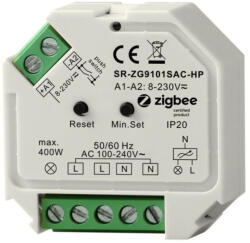 Sunricher retrofit dimmer relé modul, 230V AC, 400W, Zigbee (SR-ZG9101SAC-HP) (SR-ZG9101SAC-HP)