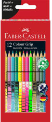 Faber-Castell Színes ceruza készlet háromszögletű GRIP Faber-Castell pasztell, neon, metál színek 12klf. szín (FC201569) - web24