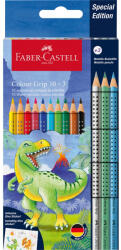 Faber-Castell Színes ceruza készlet háromszögletű GRIP DINOSZAURUSZ + matrica Faber-Castell 10+3klf. szín (FC201545) - web24