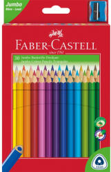Faber-Castell Színes ceruza készlet háromszögletű + hegyező Jumbo Junior Faber-Castell 30klf. szín (FC116530) - web24