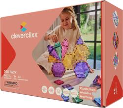 Cleverclixx Set de construcție magnetic Geo Pack Pastel - 45 buc (CLEVER_CC-1012)