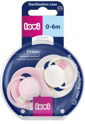 LOVI Lovi, Prime, suzeta dinamica din silicon, Rose Cream, 0-6 luni, 2 buc