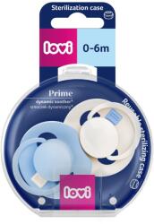 LOVI Lovi, Prime, suzeta dinamica din silicon, Frost/Glacier Cream, 0-6 luni, 2 buc