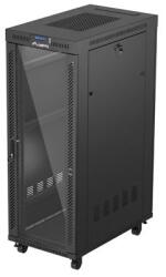 Lanberg 19" szabadon álló rack szekrény 32U/600X1000 üvegajtó, lapraszerelt, LCD kijelző, fekete FF01-6032-12BL (FF01-6032-12BL)