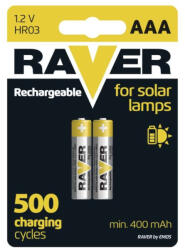 EMOS B7414 RAVER SOLAR NiMH akkumulátor HR03 (AAA) 2db/bliszter (B7414)