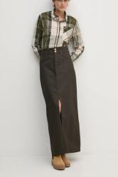 Pepe Jeans fustă din denim MAXI SKIRT HW COATED 9BYH-SDD0D8_89X (PL901167)