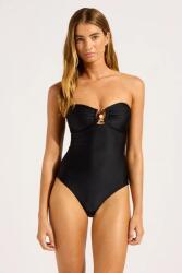 Seafolly női egyrészes fürdőruha Ring Front - fekete M