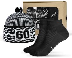 Bontis Set cadou: Căciulă aniversară Bontis zmijovka cu șosete - 60 (set-ZMIJ-III_60_blck_46)