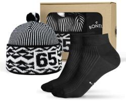Bontis Set cadou: Căciulă aniversară Bontis zmijovka cu șosete - 65 (set-ZMIJ-III_65_blck_46)