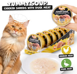  UNIQ PETS MACSKA Alutálcás Nedves Eledel 60g csirkecsíkok kacsahússal (UCW0009) - krizsopet