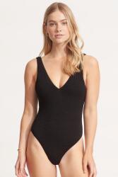 Seafolly egyrészes fürdőruha női Deep V Neck One Piece - fekete L