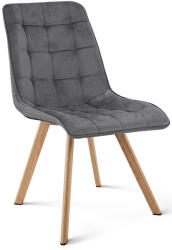  Scaun de dining CIEZA VELVET, gri inchis