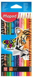 Maped Color`Peps Animal színes ceruza készlet, háromszögletű, 12 szín (IMA832212)
