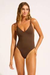 Seafolly női egyrészes fürdőruha V Neck - barna S