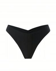 Shein Fekete Klasszikus Sima Bikinialsó Tanga Fodros Shein S