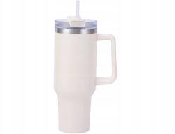 Pronett XJ5555 termosz bögre füllel és szívószállal, rozsdamentes acél, 1200 ml, fehér (XJ5555_4)