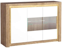 GreenSite Livinio L-3 komód, ribbeck tölgy / fényes fehér
