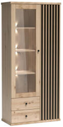 Greensite Cali C-2 vitrin, tölgy, (fekete fém lábak és LED-ek nélkül)
