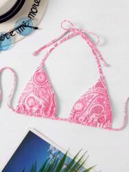 Shein Rózsaszín Mintás Bikini Felső Megkötős Puha Melltartó Shein Xs
