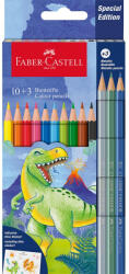 Faber-Castell Színes ceruza készlet hatszögletű DINOSZAURUSZ + matrica Faber-Castell 10+3klf. szín - suplix