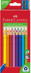 Faber-Castell Színes ceruza készlet háromszögletű + hegyező Jumbo Junior Faber-Castell 20klf. szín (68127) - irodaszerpiac