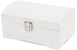  Fehér színű fa ékszertartó doboz tükörrel - 16 cm (81141)