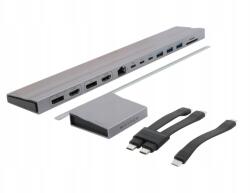 HYPER Dokkoló Állomás Usb-c Adapter Három 4K Hdmi Monitor Laptophoz Erős Pc (6941921147976)
