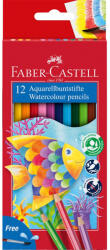 Faber-Castell Színes ceruza készlet hatszögletű akvarell + ecset Faber-Castell 12klf. szín (FC114413) - iroda-ellatas