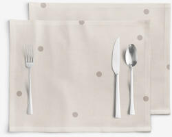 Goldea suporturi farfurii 100% bumbac - buline pe fundal bej - 2 buc 30 x 40 cm Fata de masa