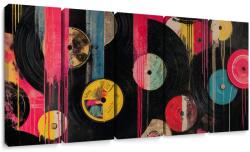 Dovido Tablou 5-piese discuri de vinil retro - 100x50