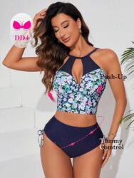 Shein Sötétkék Klasszikus Bikini Felső Virágmintás Shein 34D