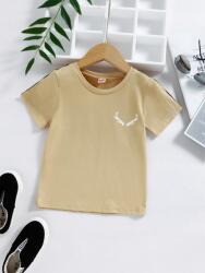 Shein Bézs Póló Bézs Kerek Nyakú Rövid Ujjú Póló Print Shein 116