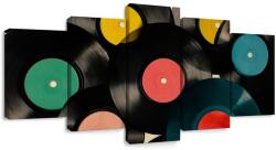 Dovido Tablou 5-piese discuri de gramofon colorate - 100x50