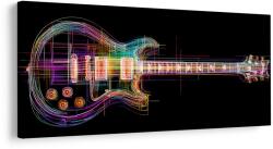 Dovido Kép neon gitár fekete háttérrel - 100x50