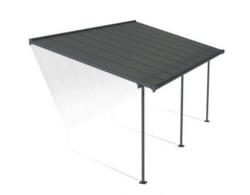 Palram Copertina terasa Capri 555 × 295-299 × 260-305 cm aluminiu GRI inchis - Canopia (705601)