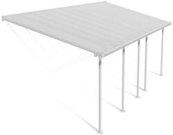 Palram Copertina terasa Feria 730 × 294-300 × 260-305 cm aluminiu alb transparent - Canopia (702648)