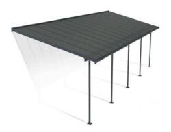 Palram Copertina terasa Capri 924 × 295-299 × 260-305 cm aluminiu GRI inchis - Canopia (705605)