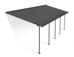 Palram Copertina terasa Capri 860 × 295-299 × 260-305 cm aluminiu GRI inchis - Canopia (705604)