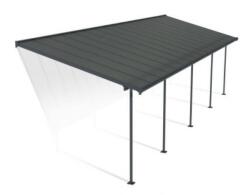 Palram Copertina terasa Capri 971 × 295-299 × 260-305 cm aluminiu GRI inchis - Canopia (705606)