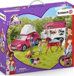 Schleich Игрален комплект Schleich Horse Club - Конен лагер с кола и ремарке (42535-43918)