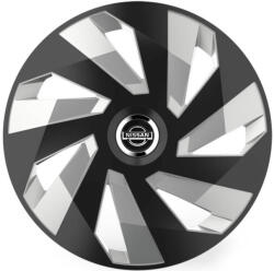 Versaco Capace De Roți Auto Versaco Stratos 16" Vector Negru Ineluri Cromate Cbx Siglă 3d Metalic Nissan 4 Bucăți (285147)