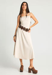 Funky Buddha Rochii De Vară Pentru Femei Midi Rochie Bej FBL013-108-13-CLOUD-CREAM (FBL013-108-13-CLOUD-CREAM)