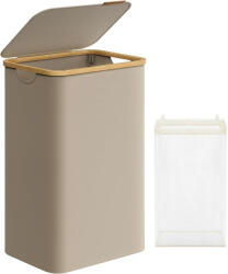  SONGMICS Cos de rufe textil, pliabil, compartiment detasabil, 90L, 42x32x71 cm, maro (EZ-LCB509N01)