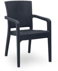 TopMebel Стол Clio TopMebel от рециклиран полипропилен в антрацит 57x55x86cm