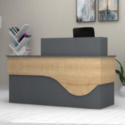 TopMebel Рецепция TopMebel от меламин в антрацит - цвят дъб 160x60x101.8см